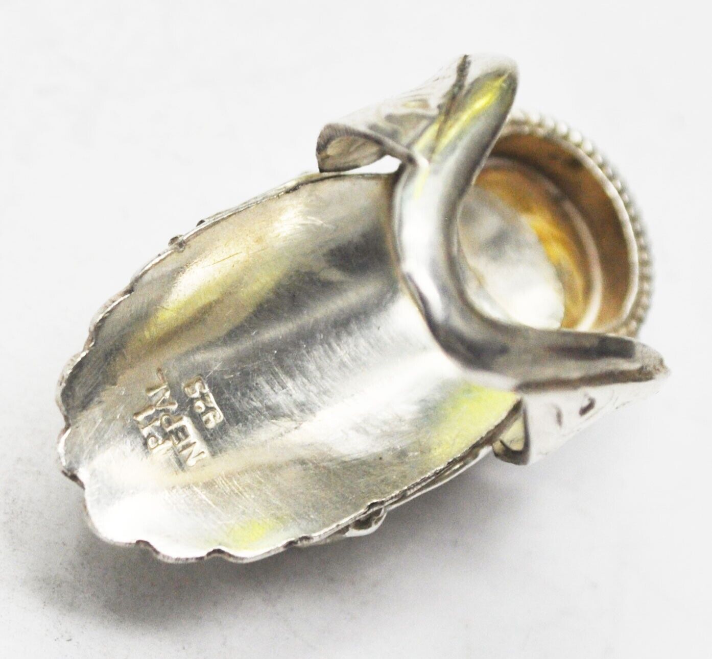 Sterling Silver PTI Nepal Citrine in Dragon's Mouth Ring 42mm Size 8
