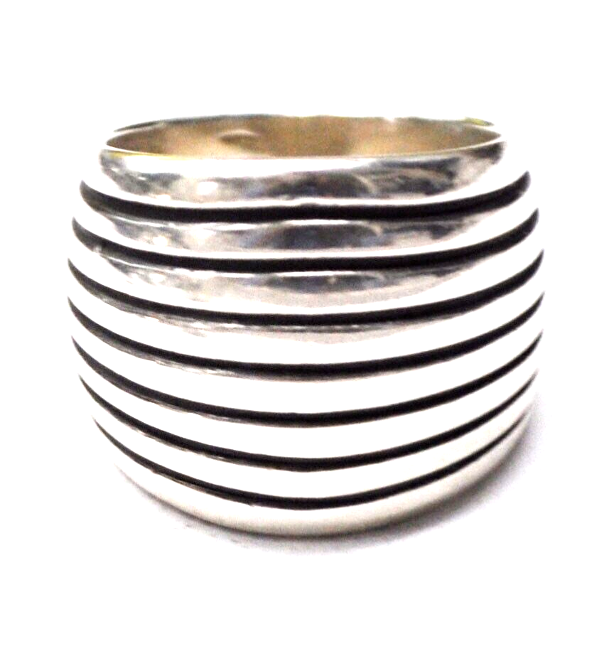 Sterling Silver Elgin Tom Seven Stripe Band Ring 19mm Size 10