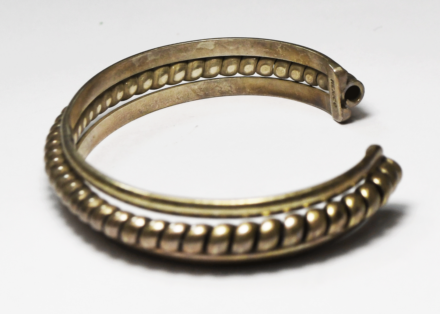 Sterling Silver PMW James Reid Mexico Rope 11mm Cuff Bracelet 7" Wrist