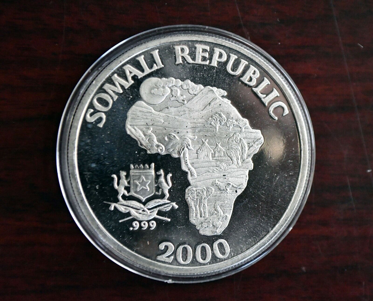 2000 The African Monkey .999 Fine Silver Somali Republic 1 oz. Rare $10