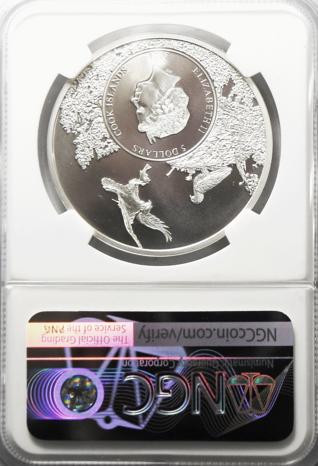 2021 $5 Cook Is Animal Series 7k w Card NGC MS70 Florida Panther