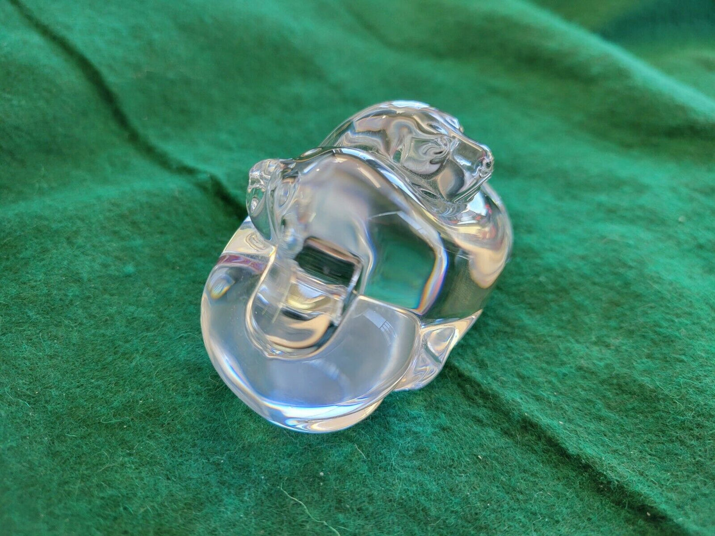 Steuben Glass Sleeping Puppies Signed Lead Crystal Paperweight