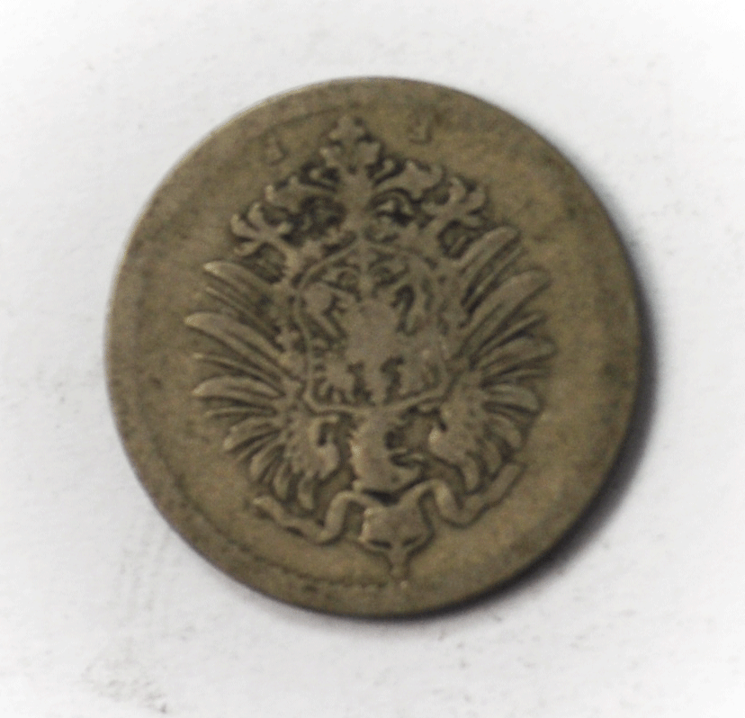 1876 F Germany Empire 5 Five Pfennig Copper Nickel Coin KM# 3