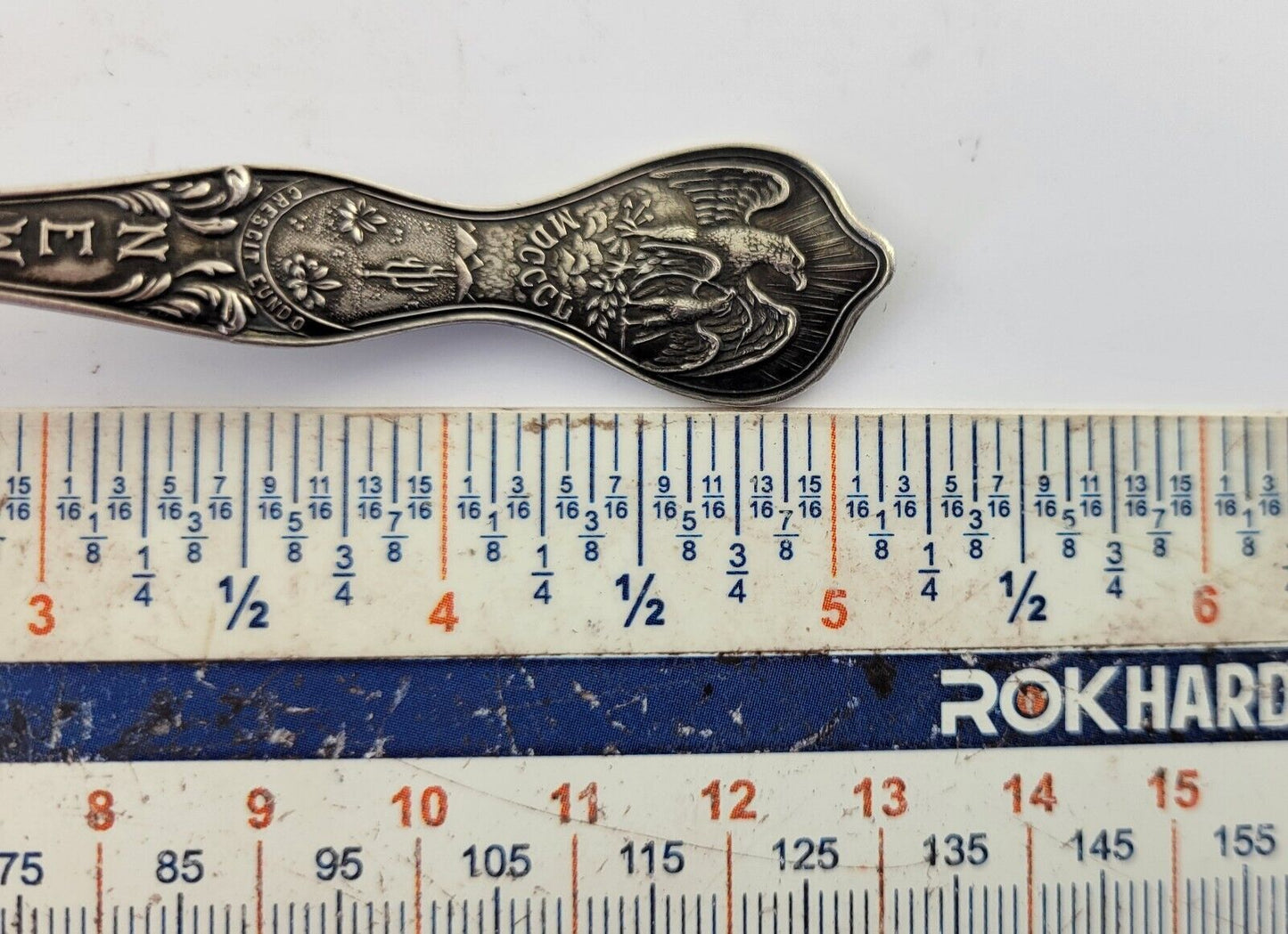 Taos New Mexico 5 1/8" Sterling Silver Souvenir Spoon .43oz. by Manchester