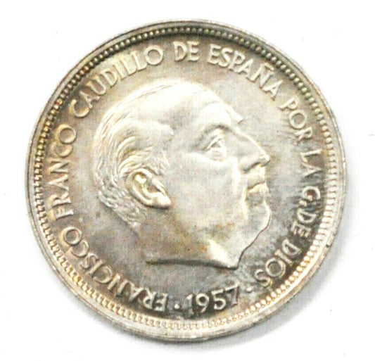 1957 (58) Spain 50 Fifty Pesetas Coin Uncirculated KM# 788