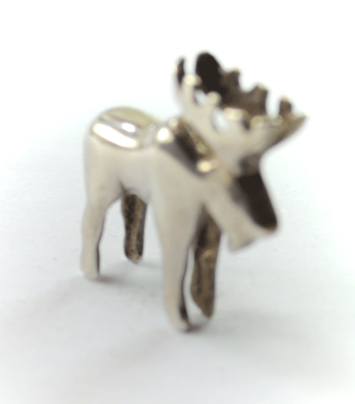 Vintage Sterling Silver GS Deer Buck 3-D Slide Pendant 27mm x 26mm