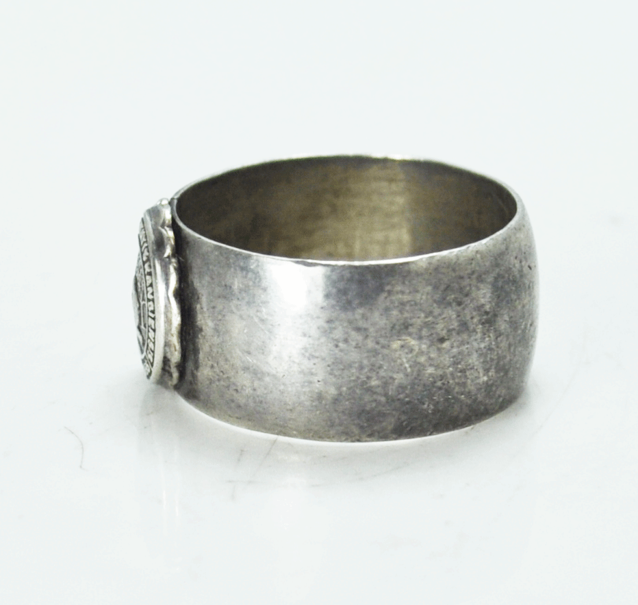 Sigillum Universitatis Kansiensis KU Seal Sterling Silver Ring 9mm Size 6 Band