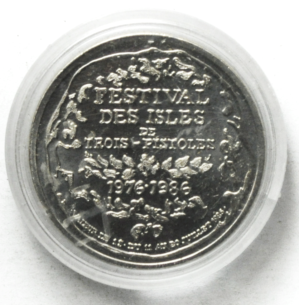 1986 $1`Canada Trade Dollars 34mm Festival De Isles Trois Pistole
