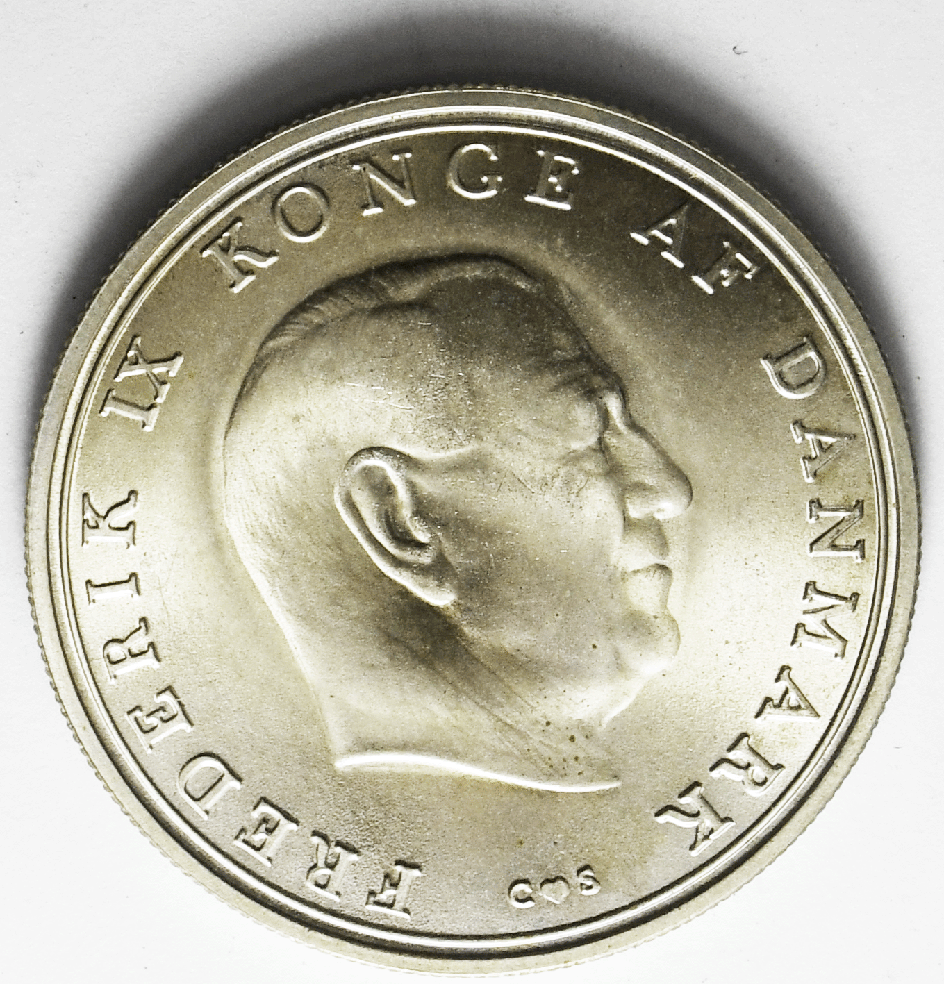 1968 Denmark 10 Kroner Silver Coin Uncirculated KM# 852