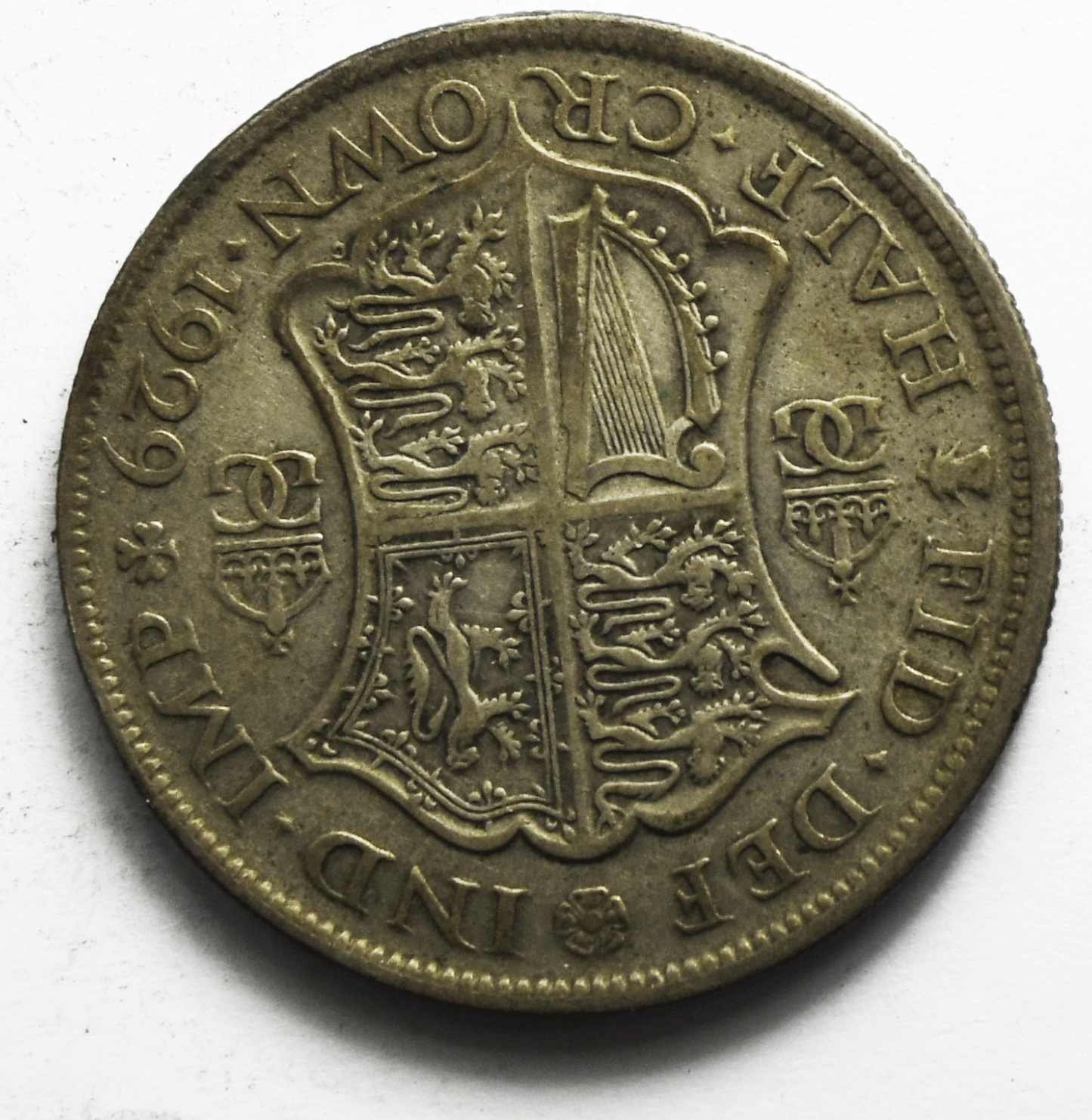 1929 Great Britain Half 1/2 Crown KM# 835 Silver Coin