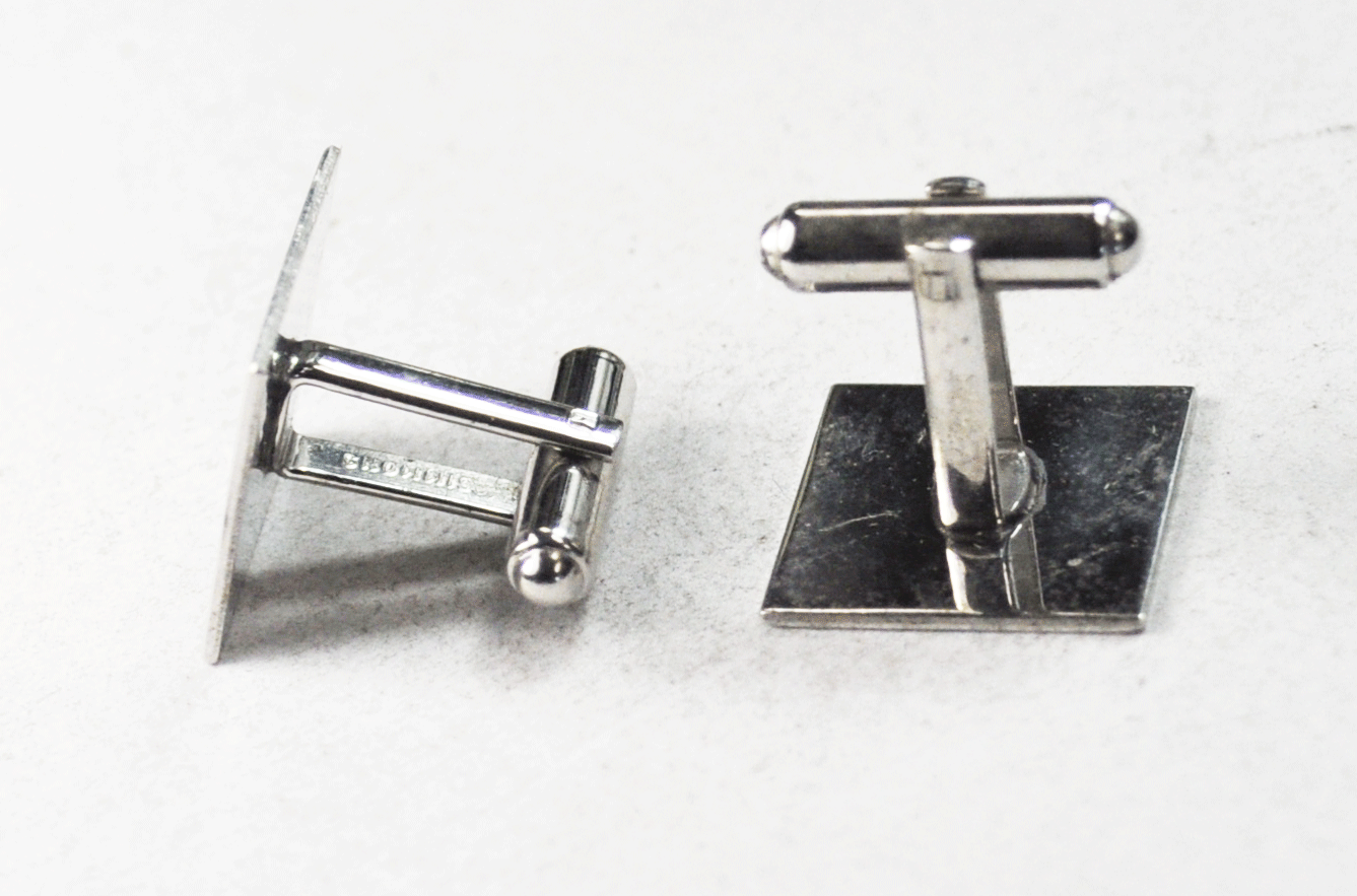 Sterling Silver Simmons Scroll Square Cufflinks 16mm No Monograms