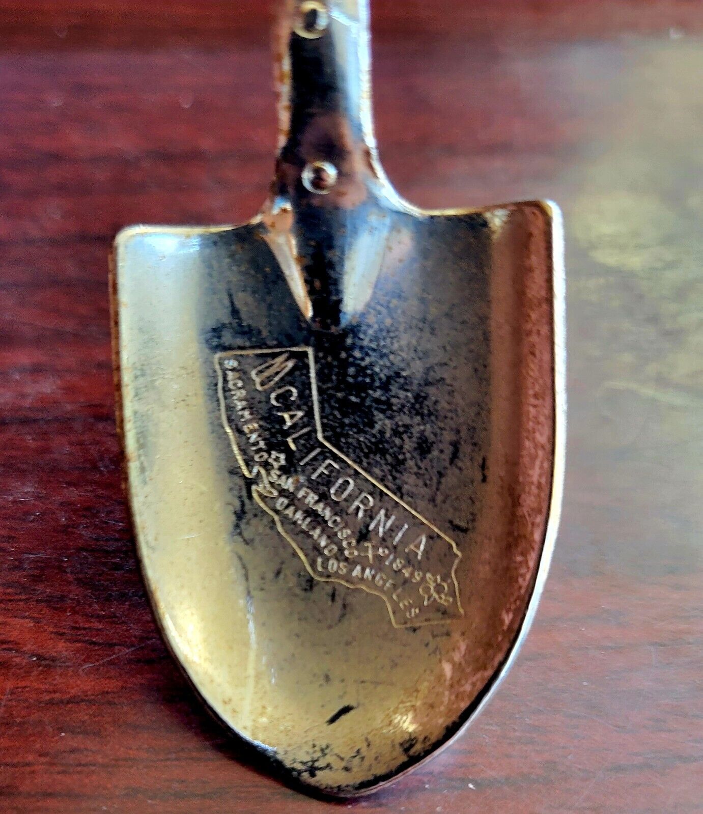Souvenir Spoon Los Angeles California Enameled Shield Shovel
