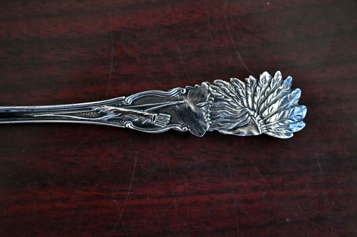 Indian Chief Souvenir Spoon by Fessenden & Co. 5 1/4" Sterling Silver .49 oz.