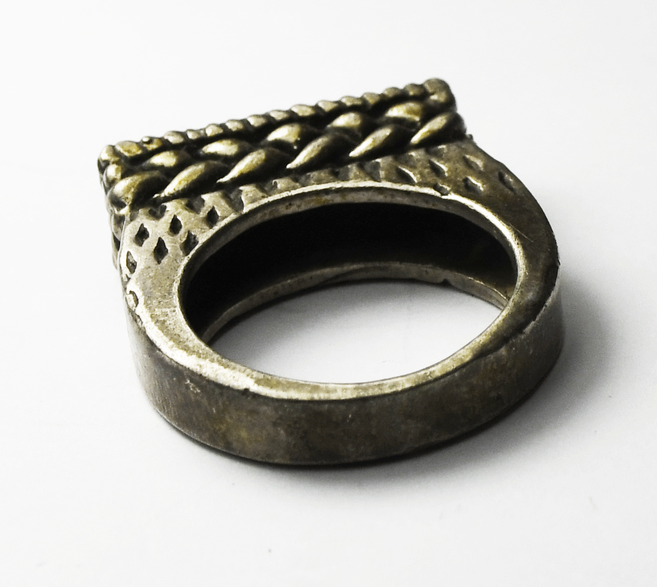 Sterling Silver Sally Davison Square Weave Strawberry 7mm Ring Size 7