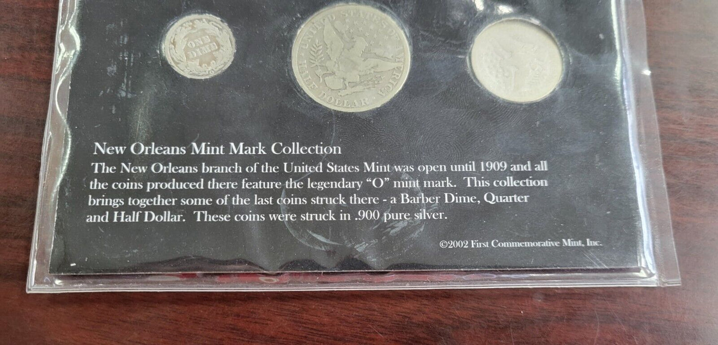 New Orleans "O" Mint Mark Collection 1908 Half, 1903 Quarter, 1902 Barber Dime