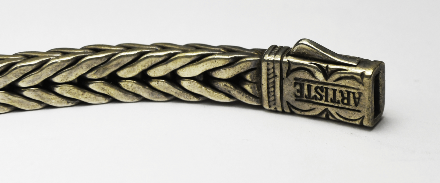 Sterling Silver Scott Kay Artiste Heavy Square Foxtail 7x4mm Bracelet 8.5"