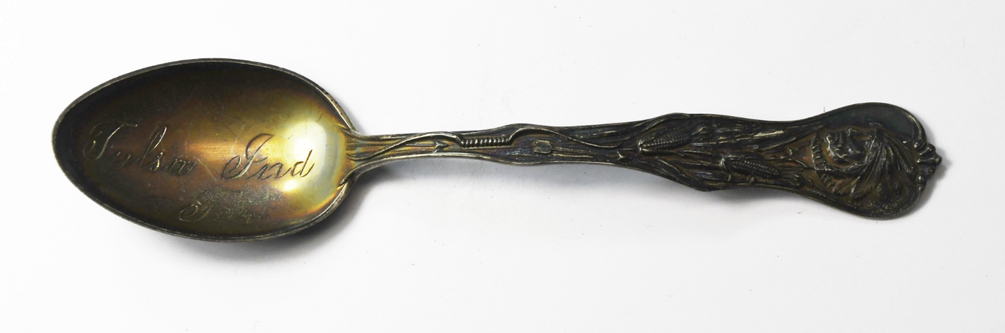 Sterling Chief Tulsa Oklahoma Territory Souvenir Spoon 5-3/8"