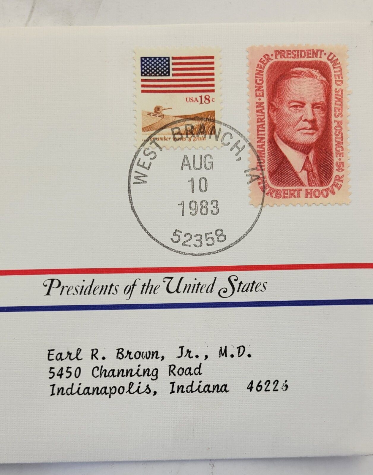 Herbert Hoover Presidential Covers Medal Postal Commemorative Society Gold Plate