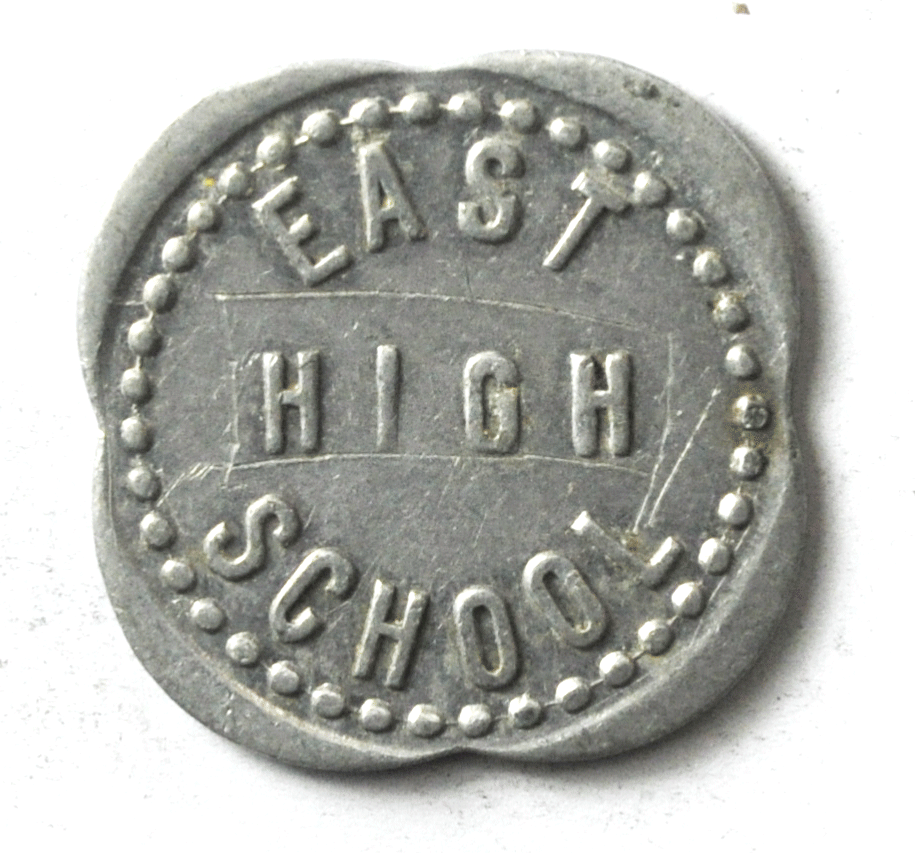 East High School 5c Lunch Trade Aluminum Token 26mm