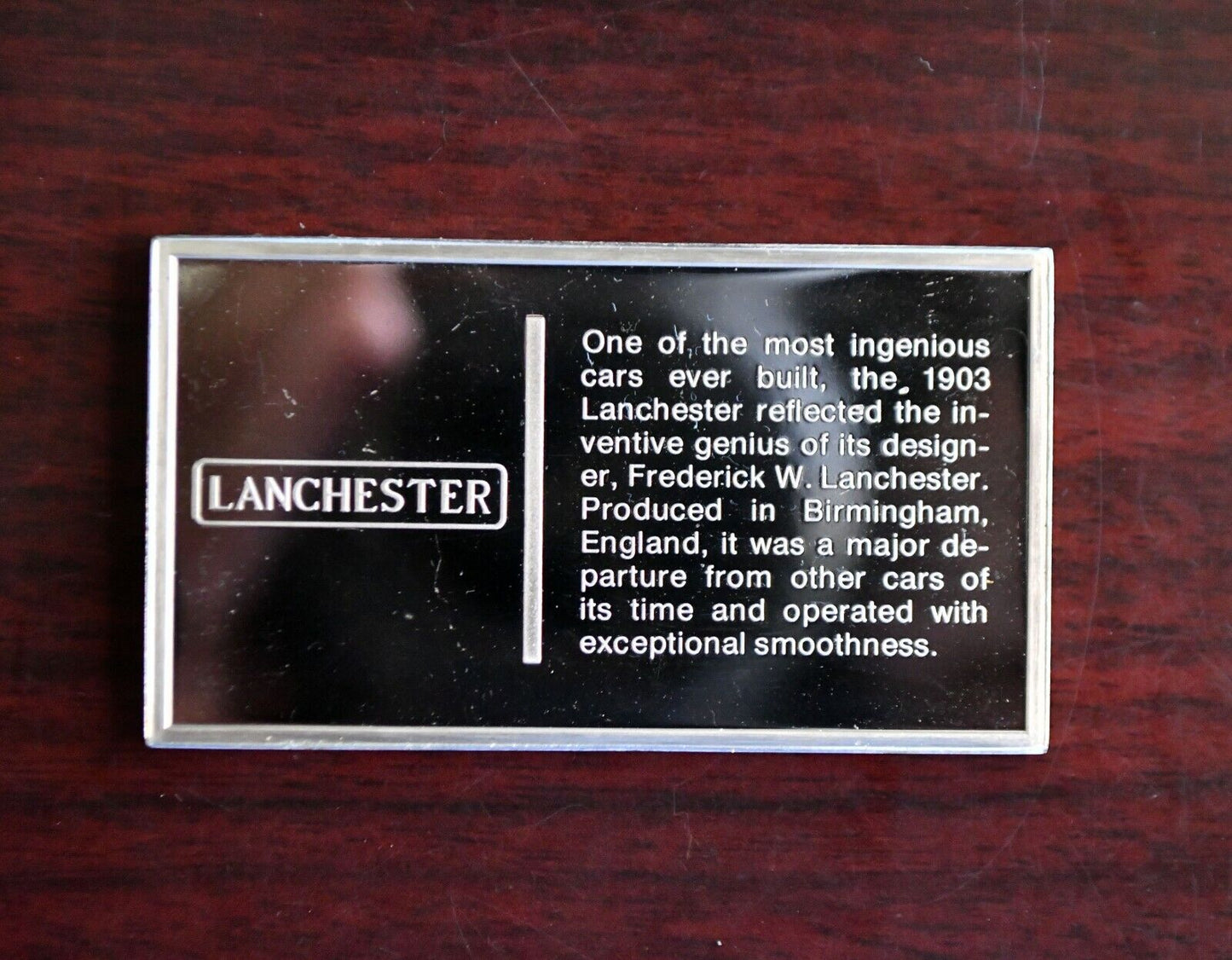 1903 Lanchester Centennial Car Ingot Collection Sterling Franklin Mint Bar