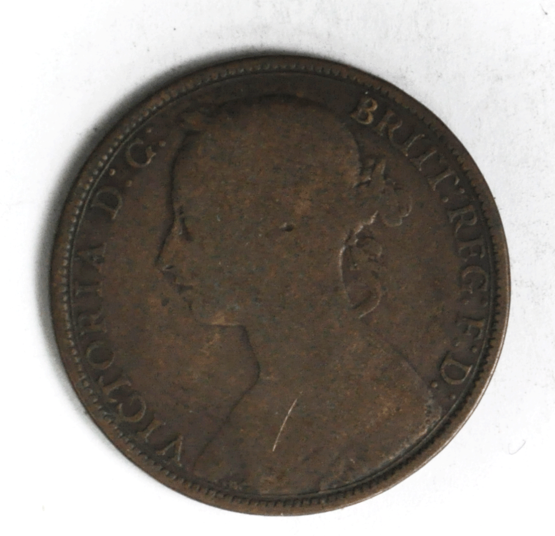 1893 Great Britain Penny Bronze Coin KM# 755