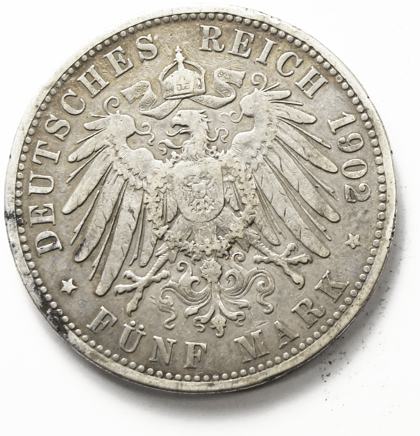 1902 G German States Baden 5 Five Mark Silver Coin KM# 274