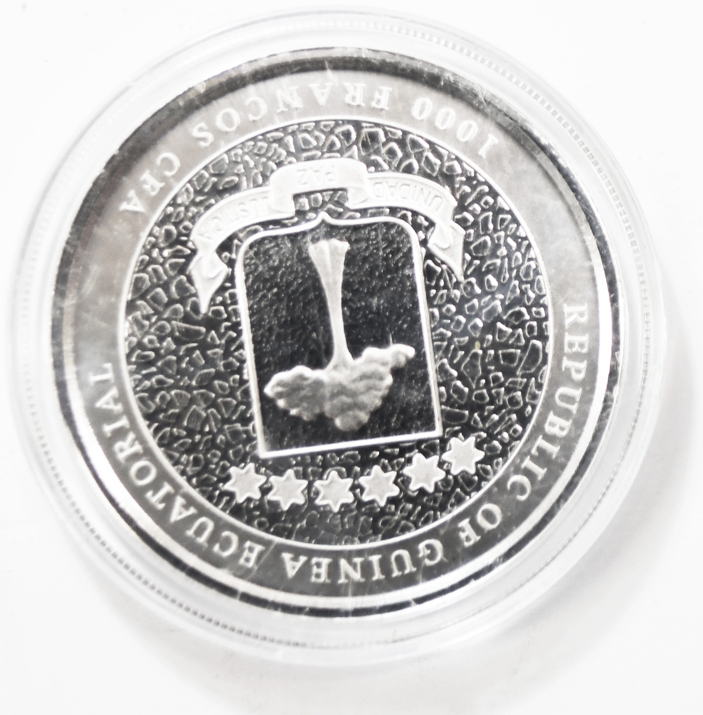 2021 1000 Francos Equatorial Guinea Giraffe .999 Silver One Ounce