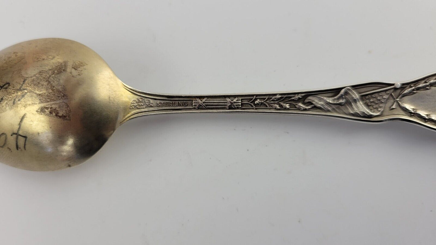 New Union Station Wichita Kansas Sterling Silver 5 1/2" Souvenir Spoon .61oz.