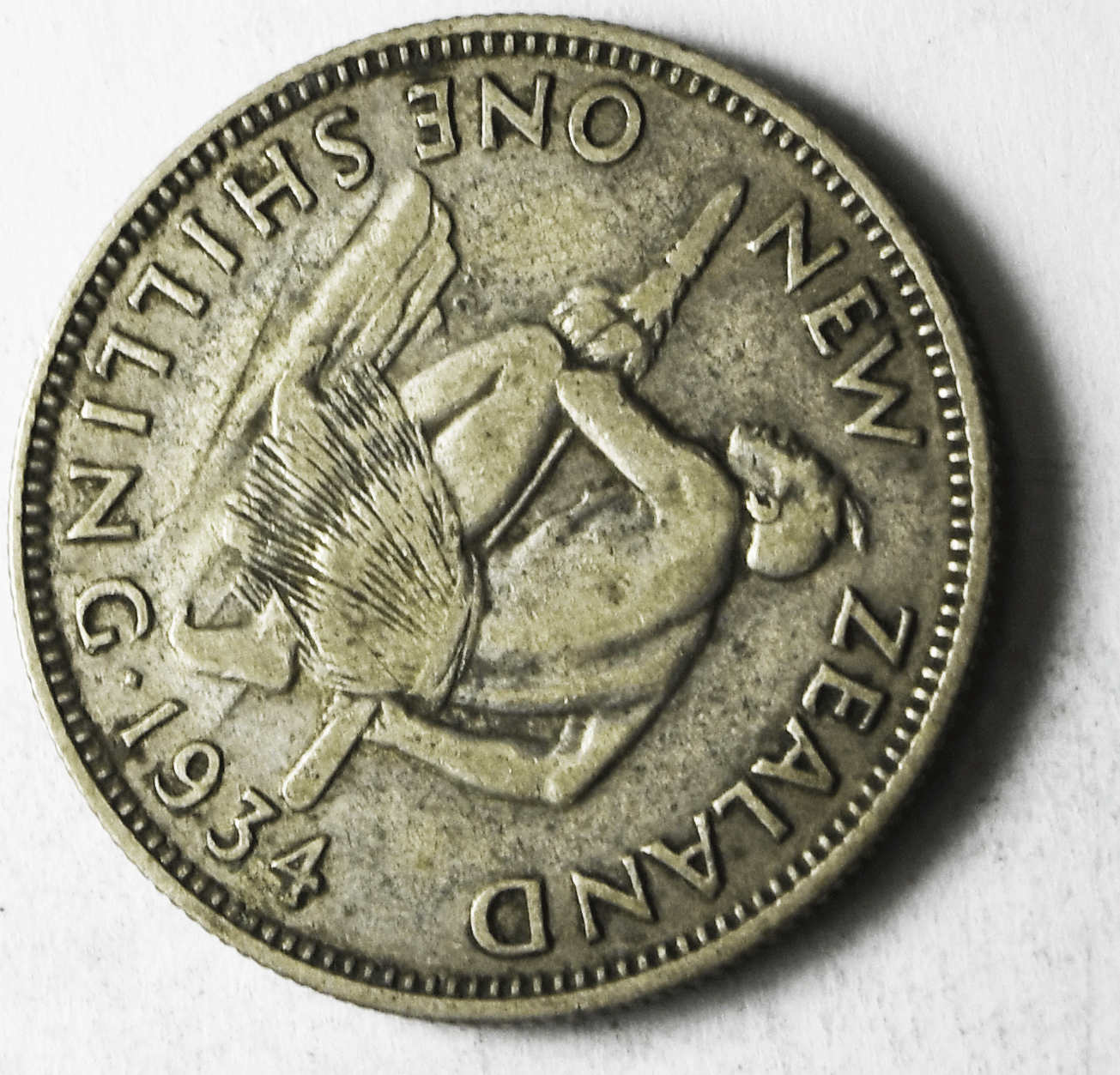1934 New Zealand Shilling KM# 3 Silver Coin