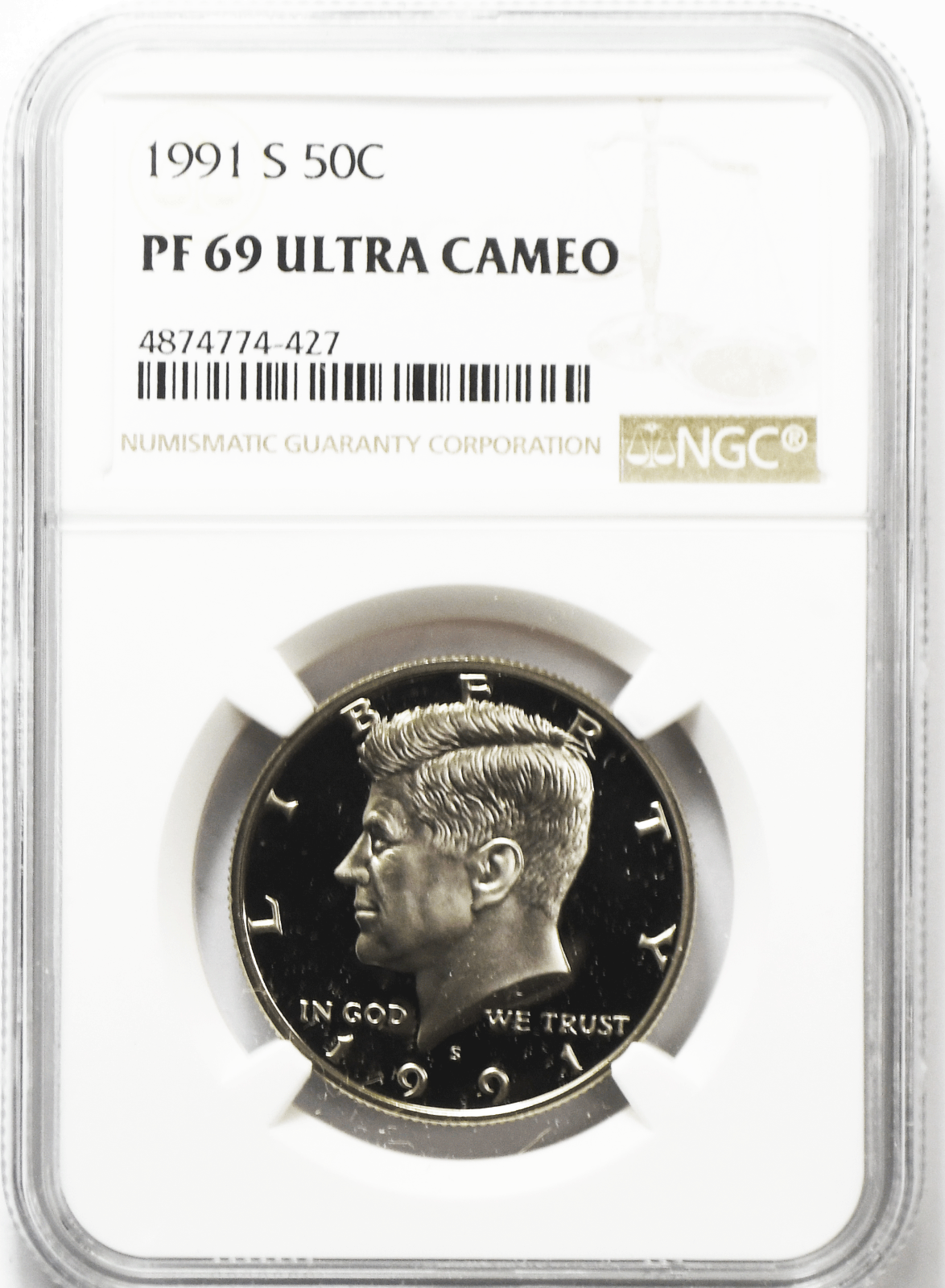 1995 S 50c Kennedy Half Dollar NGC PF69 Ultra Cameo Proof San Francisco