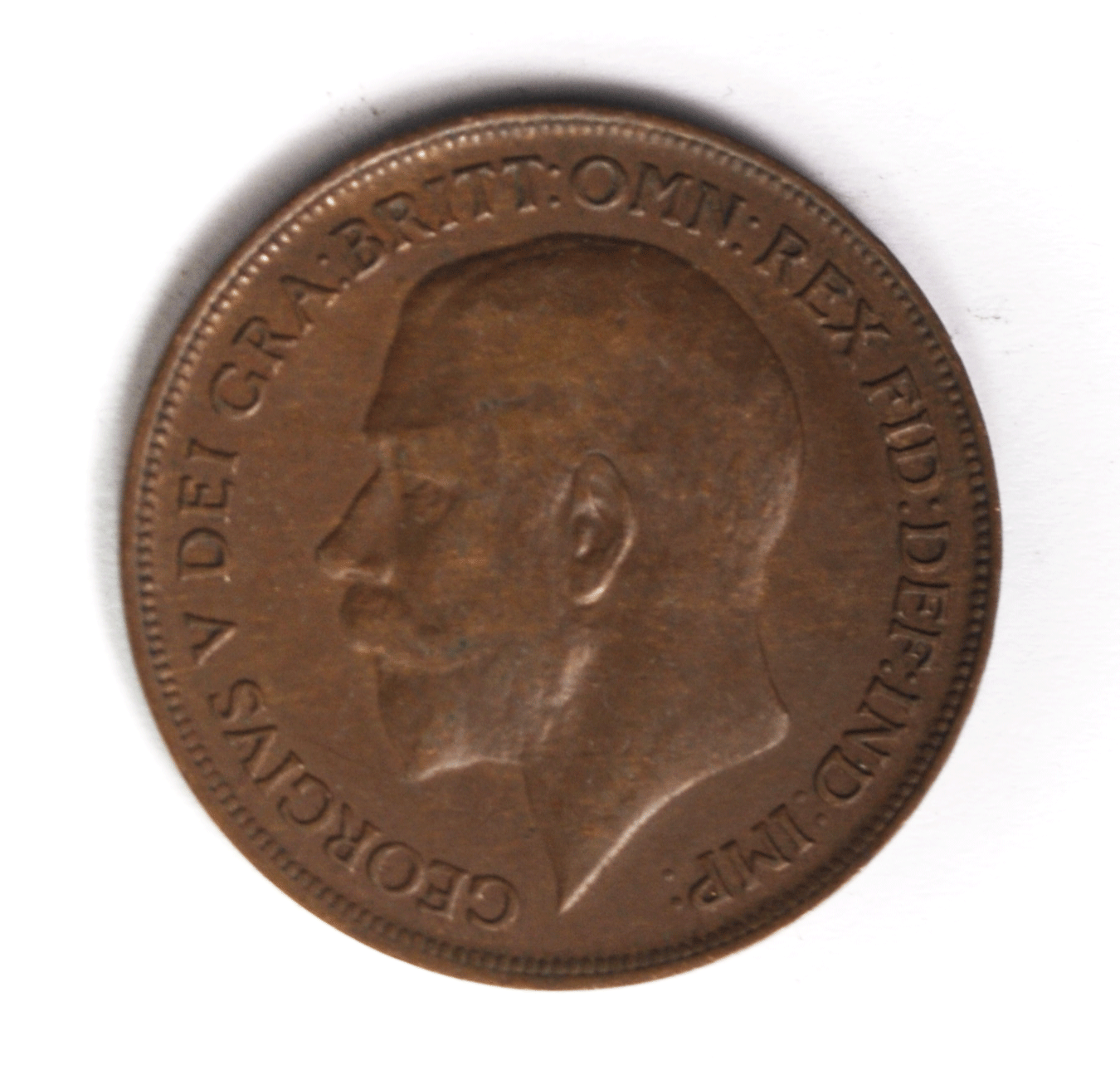 1920 Great Britain Penny Bronze Coin KM# 810