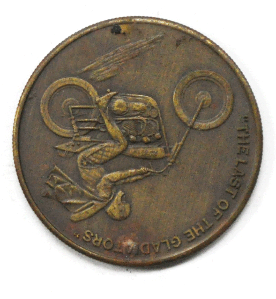 Evil Kenevil Last of the Gladiators Medal 38mm Daredevil Motorcycle