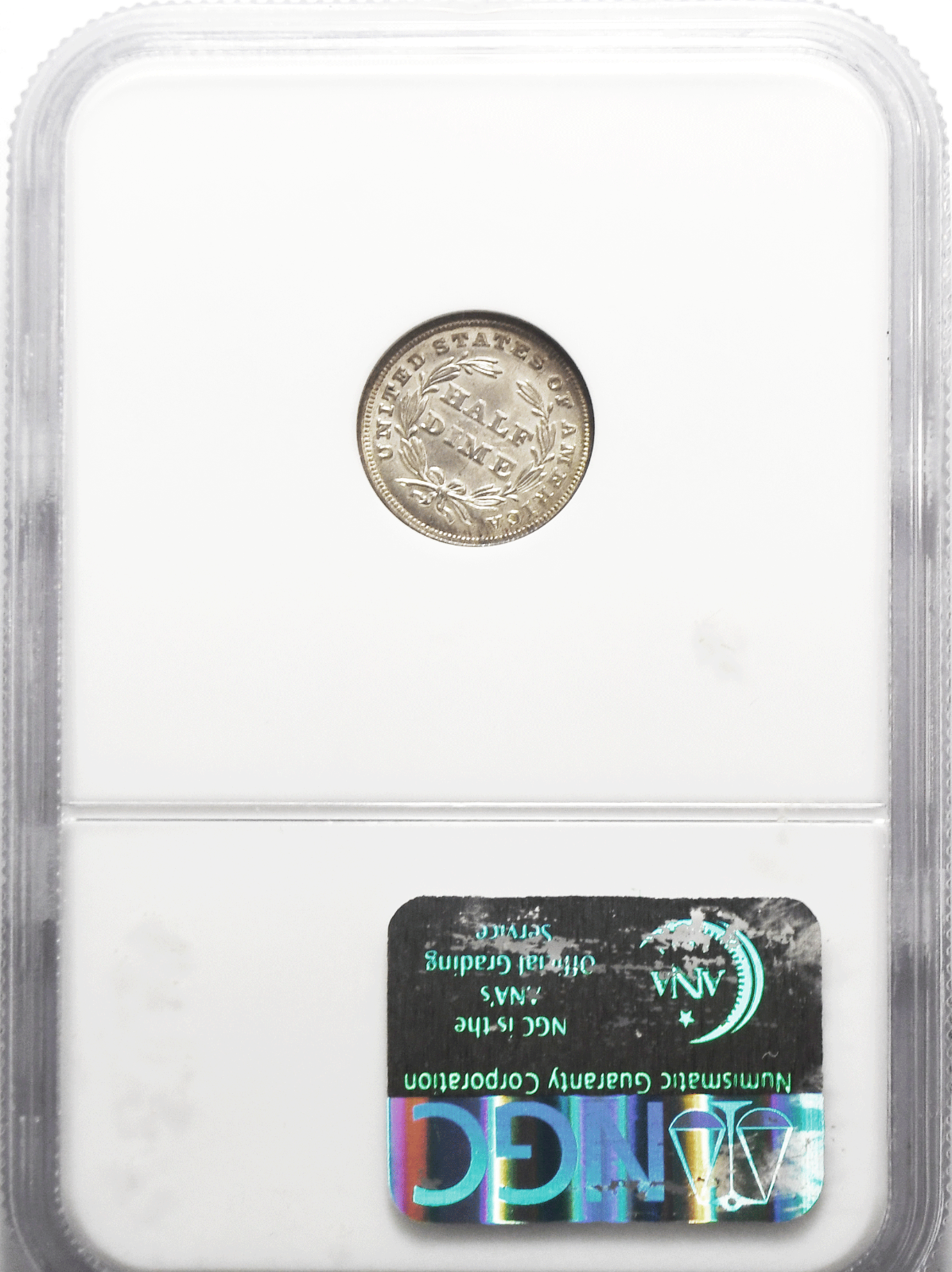 1837 H10c Seated Liberty Silver Half Dime NGC MS64 Small Date Rotated Dies