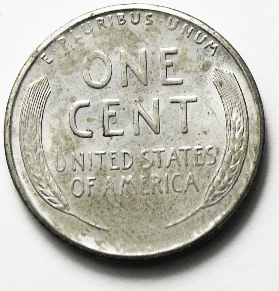 1943 S 1c Lincoln One Cent Wheat Cent San Francisco Uncirculated Steel Cent