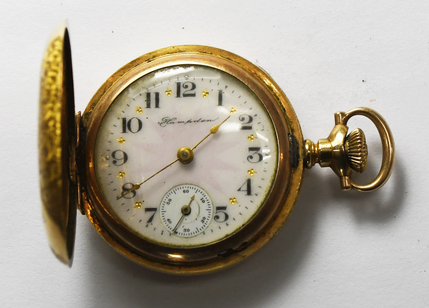 1905 Hampden Diadem Size 3/0 PW GF Hunters Case Paperwork in Case Enamel Dial
