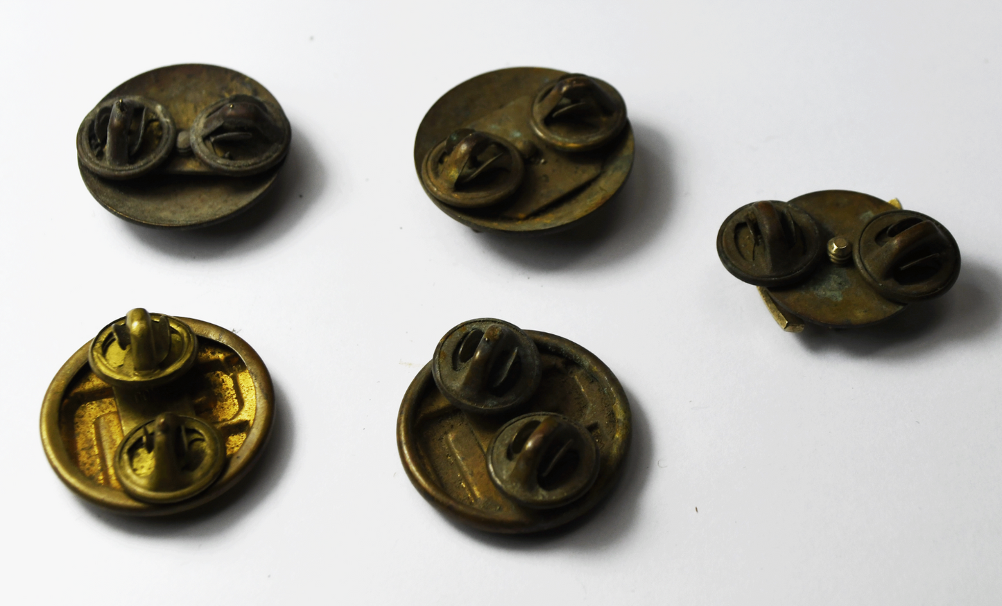 United States Military WWII Round US Collar Pin Set of 5