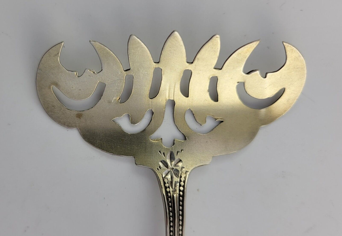 Antique Sterling Silver 4 1/2" Small Tined Sardine Serving Fork .42oz.