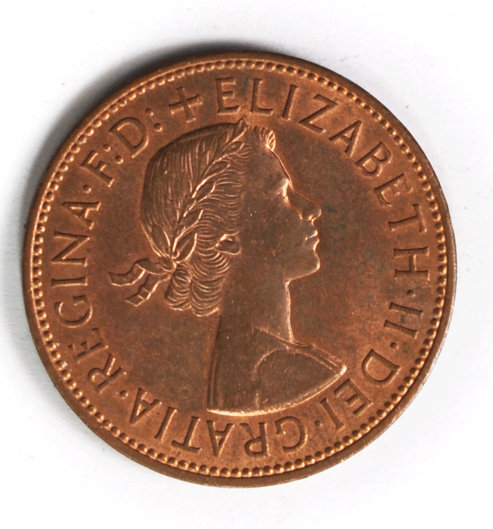 1961 Great Britain Bronze Penny KM# 897 Uncirculated