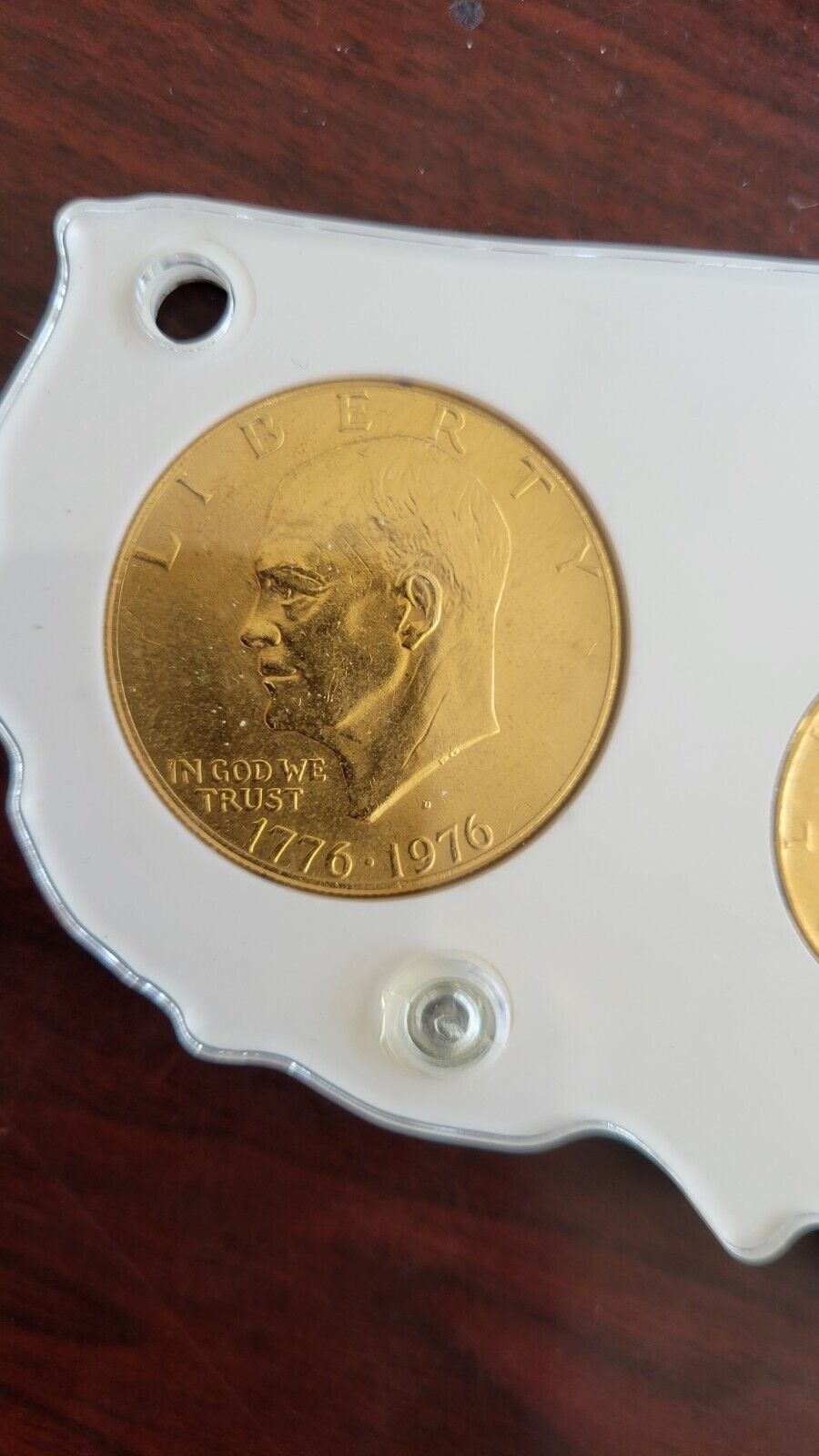 Bicentennial Gold Toned Coinage Liberty Set 1776-1976 Commemorative Acrylic Map