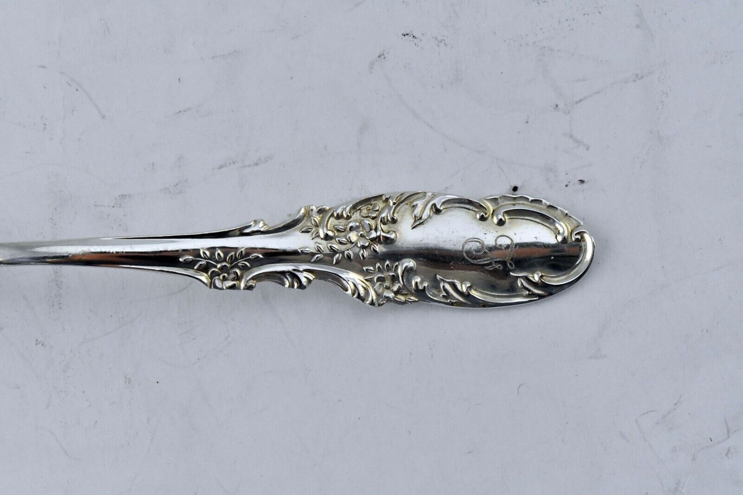 Orleans by Frank Whiting Sterling 5 5/8" Bright Cut Solid Almond Scoop .78 oz.