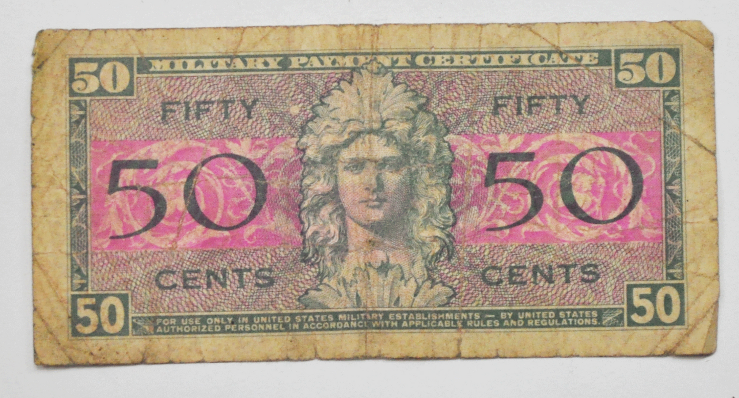 Series 521 United States Military Payment 50c Fifty Cents E01001430E
