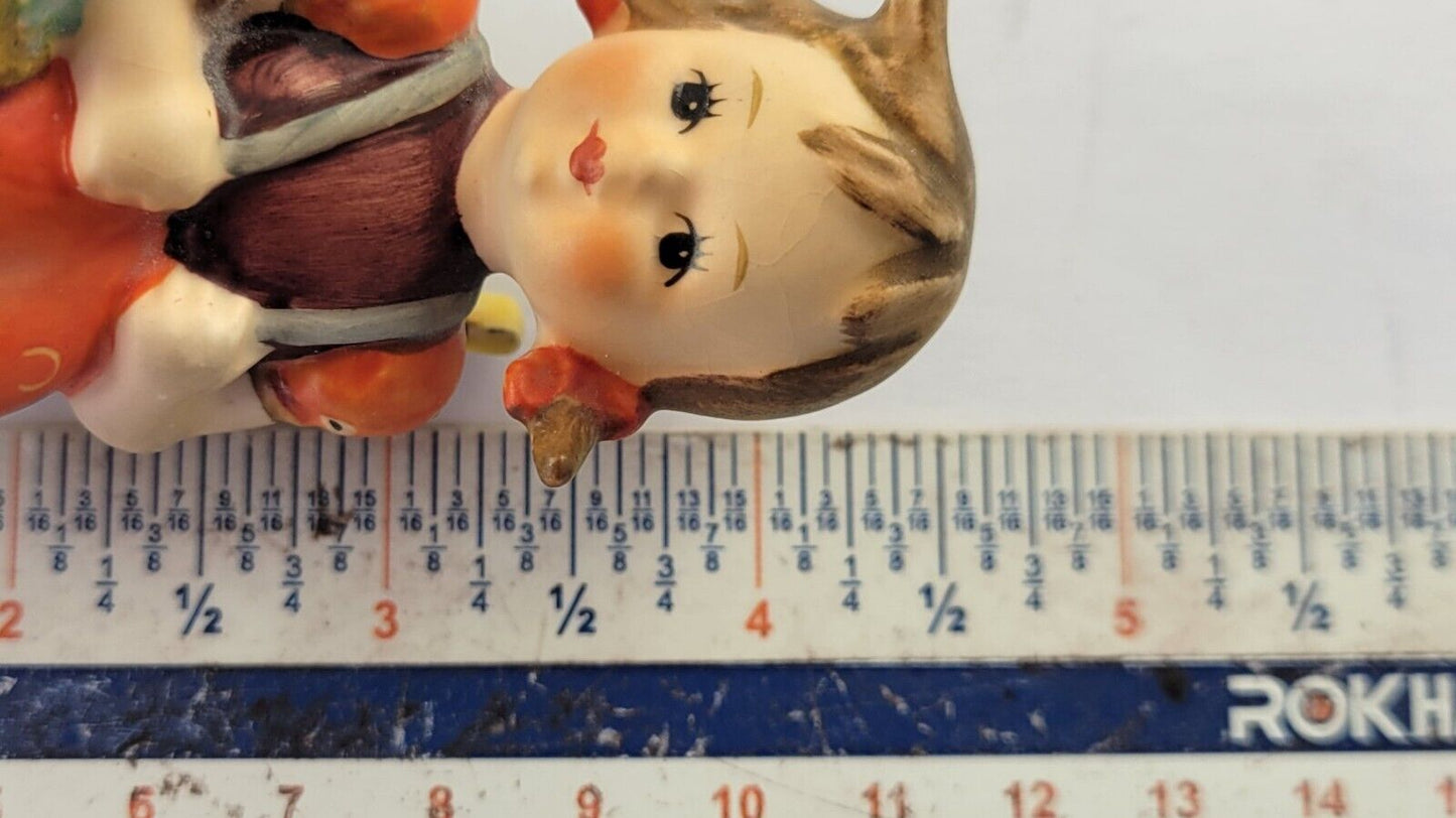 M.J.Hummel 81/2/0 School Girl 4 1/4" Tall Girl with Basket and Backpack TMK 3