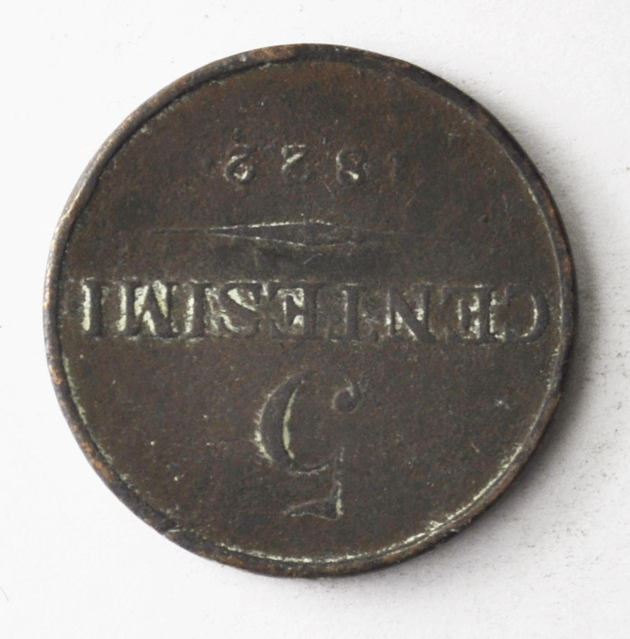 1822 Italian States Lombardy-Venetia 5 Five Centesimi C# 3.2