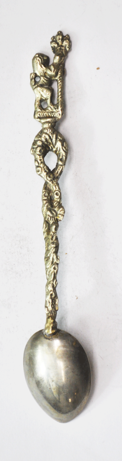 Silver Plated Heraldic Marzocco Lion Italian Souvenir Spoon 5.5" Fleur de Lis