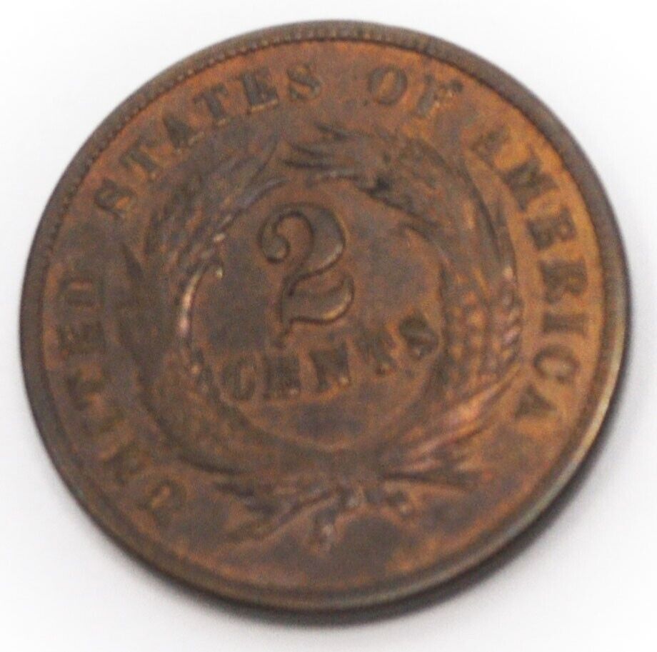 1865 2c Shield Two Cent Piece US Coin