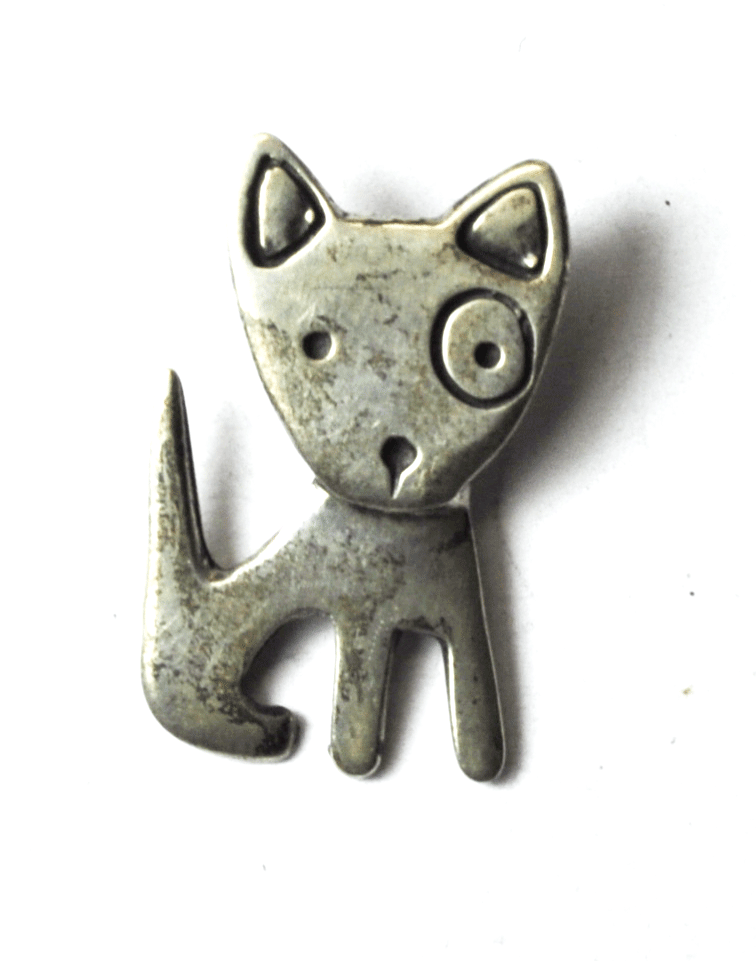 Sterling Silver Mark Poulin Dog Spot Bullseye Pendant Charm 15mm x 25mm