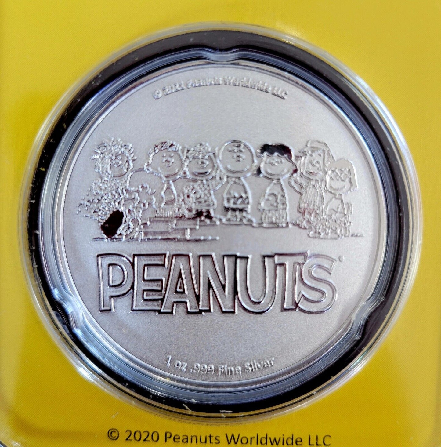 2021 Peanuts Valentines Day Snoopy & Charlie Brown In 1oz 999 Fine Silver