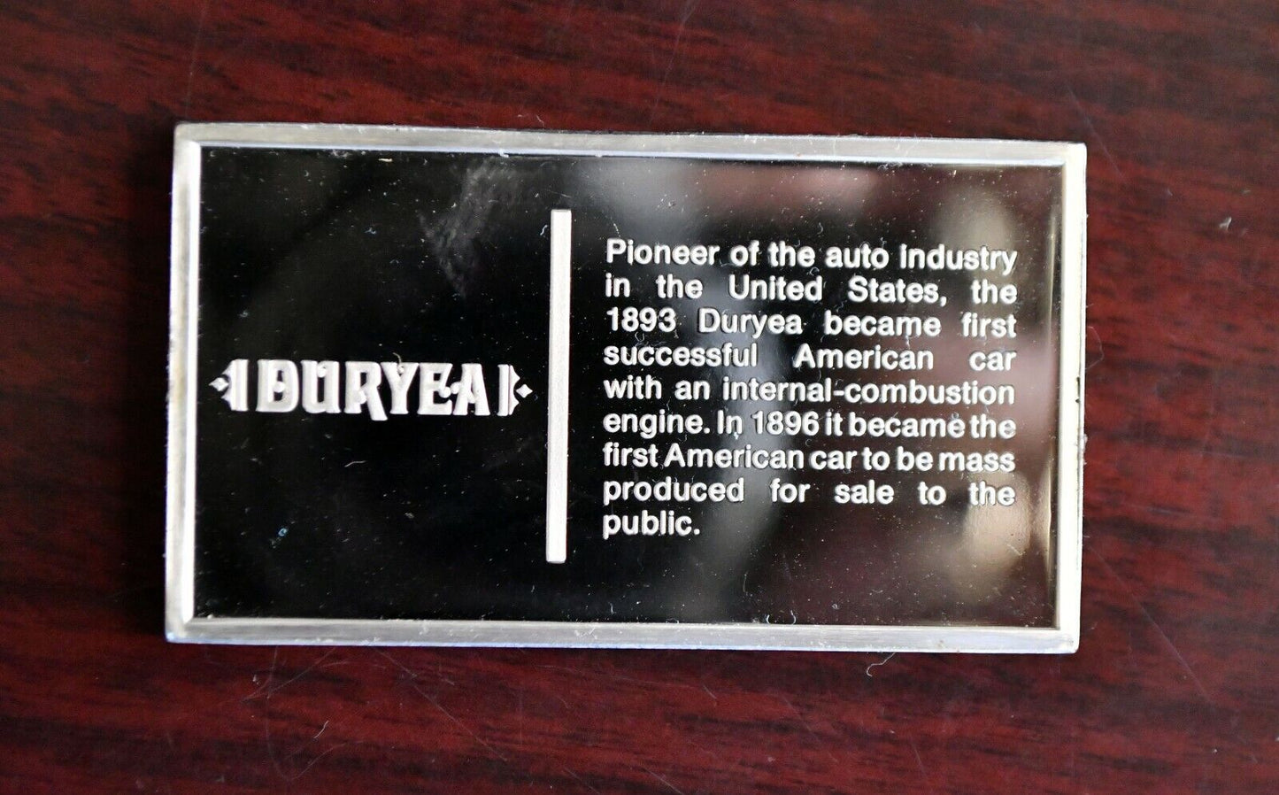 1893 Duryea Centennial Ingot Car Collection 1000 Grain Sterling Franklin Mint