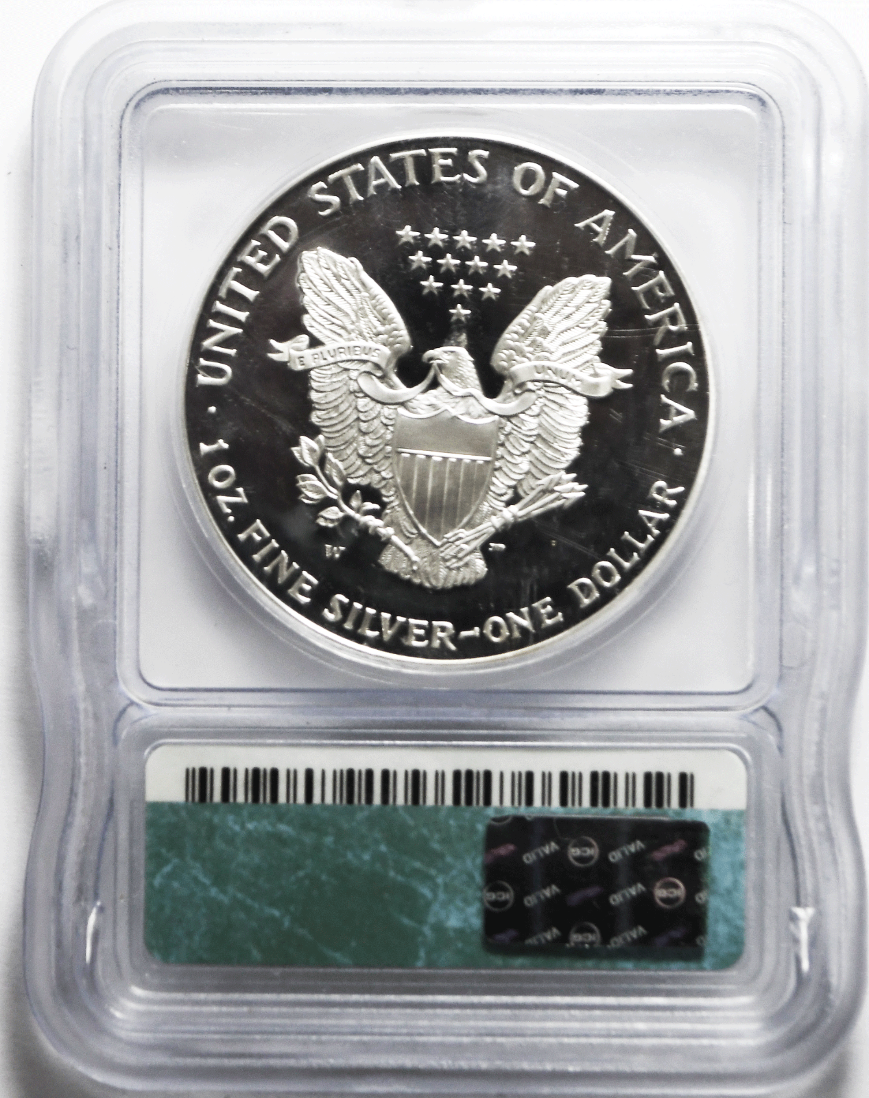 2001 W $1 Proof American Silver Eagle Silver Dollar ICG PF69 DCAM