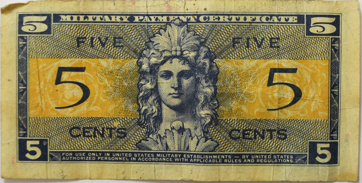United States Military Payment Certificate 5c E01136009 Replacement Series 521